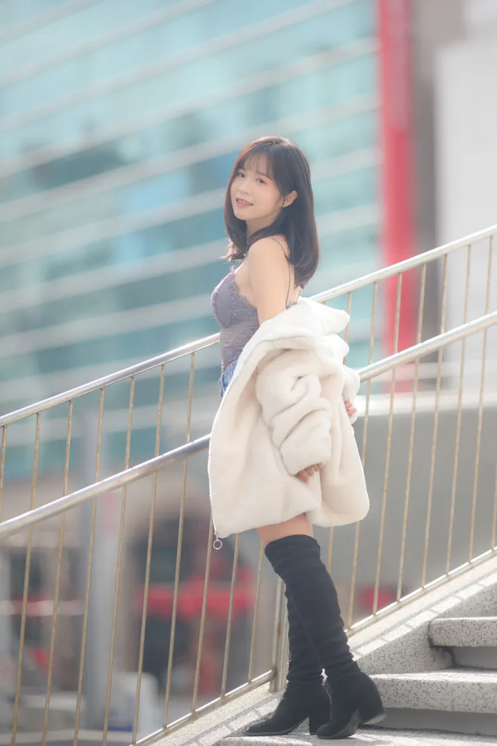 [爱美足] NO.215 YoYo 牛仔短裤长靴 街拍#[105P]-6