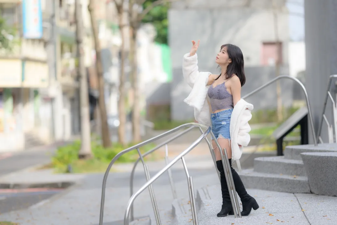 [爱美足] NO.215 YoYo 牛仔短裤长靴 街拍#[105P]-2