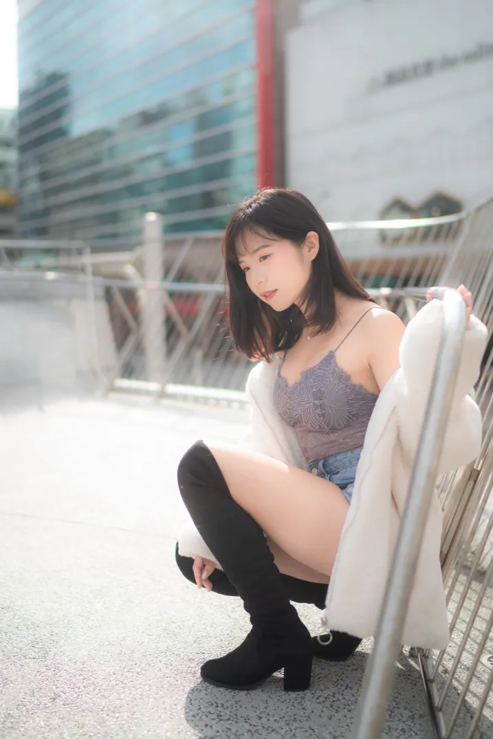 [爱美足] NO.215 YoYo 牛仔短裤长靴 街拍#[105P]-8