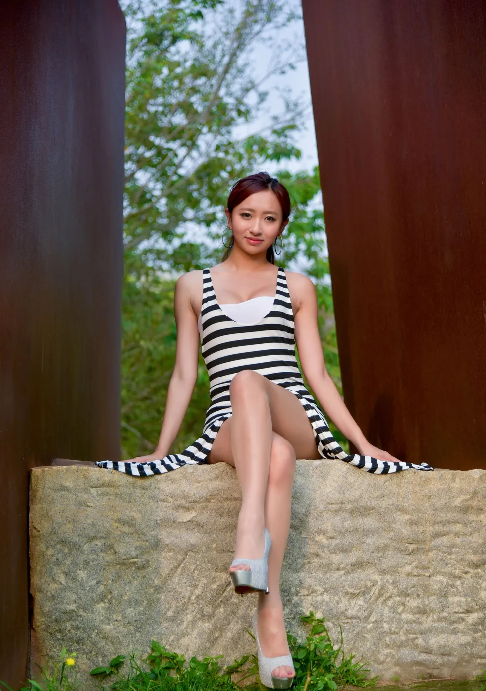 [爱美足] NO.182 名婷 高衩吊带长裙丝袜高跟美腿 街拍#[34P]-3